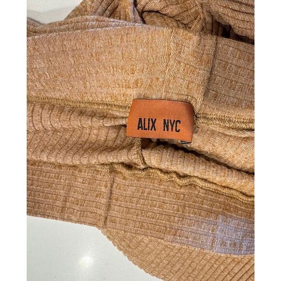 ALIX NYC Size Small Delancey Beige Brown Ribbed Flare Pants High Waisted READ - Picture 4 of 7